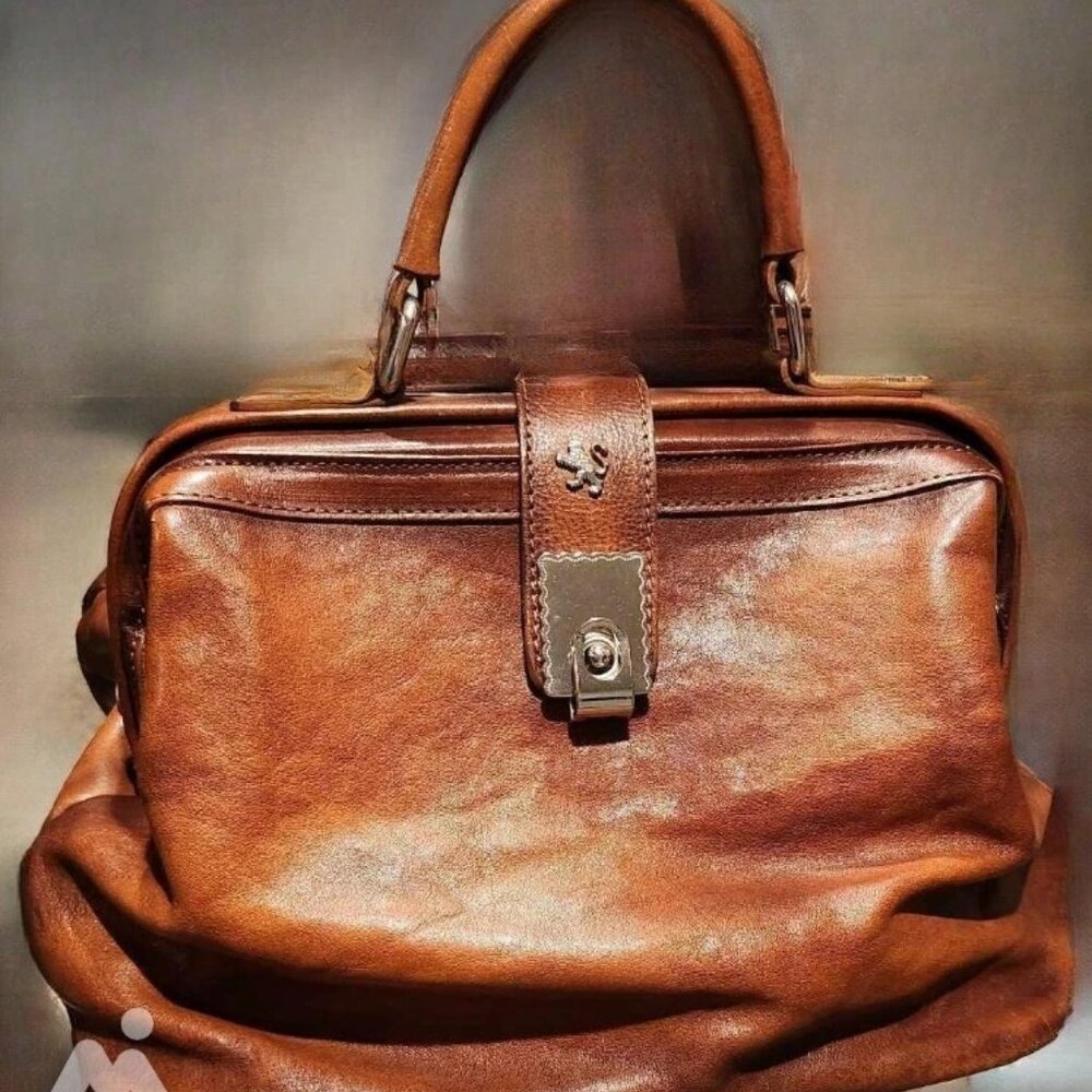 Pratesi Firenze Cognac Leather Satchel Shoulder Bag/Purse Made in Italy - Picture 15 of 17